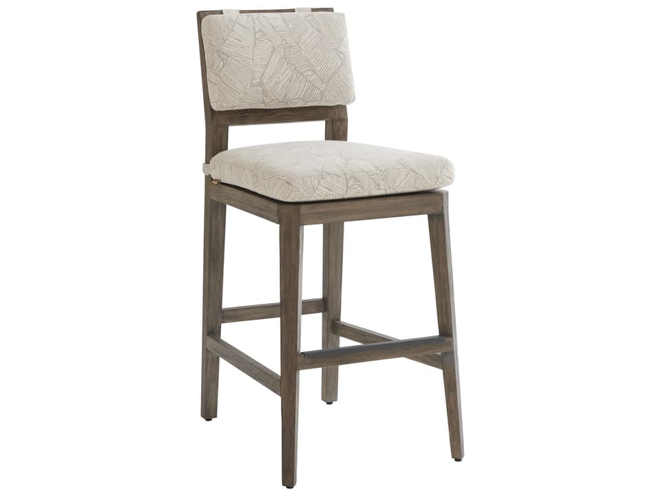 La Jolla Teak Bar Stool in Weathered Gray