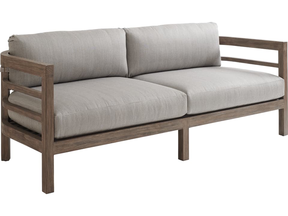 La Jolla Teak Outdoor Sofa with Performance Fabric Cushions