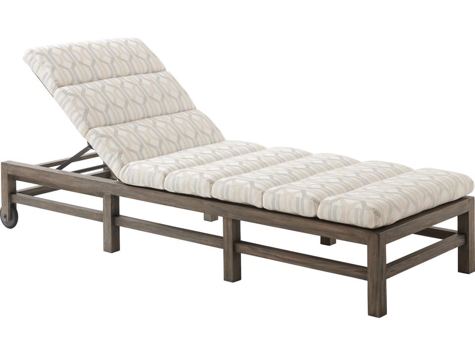 La Jolla Teak Chaise Lounge with Performance Fabric Cushions