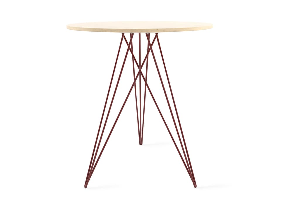 Hudson Round Side Table No Inlay Walnut Top Black Base