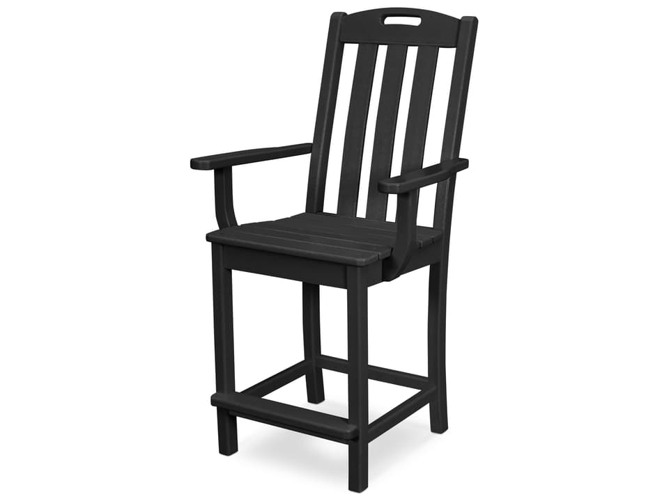 ® Outdoor Furniture™ Yacht Club Recycled Plastic Counter Arm Chair