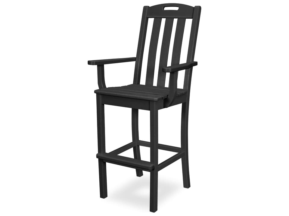 ® Outdoor Furniture™ Yacht Club Recycled Plastic Bar Arm Chair