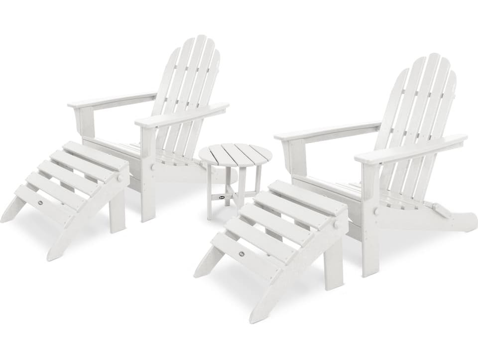 Cape Cod Recycled HDPE 4-Piece Folding Adirondack and Ottoman Set