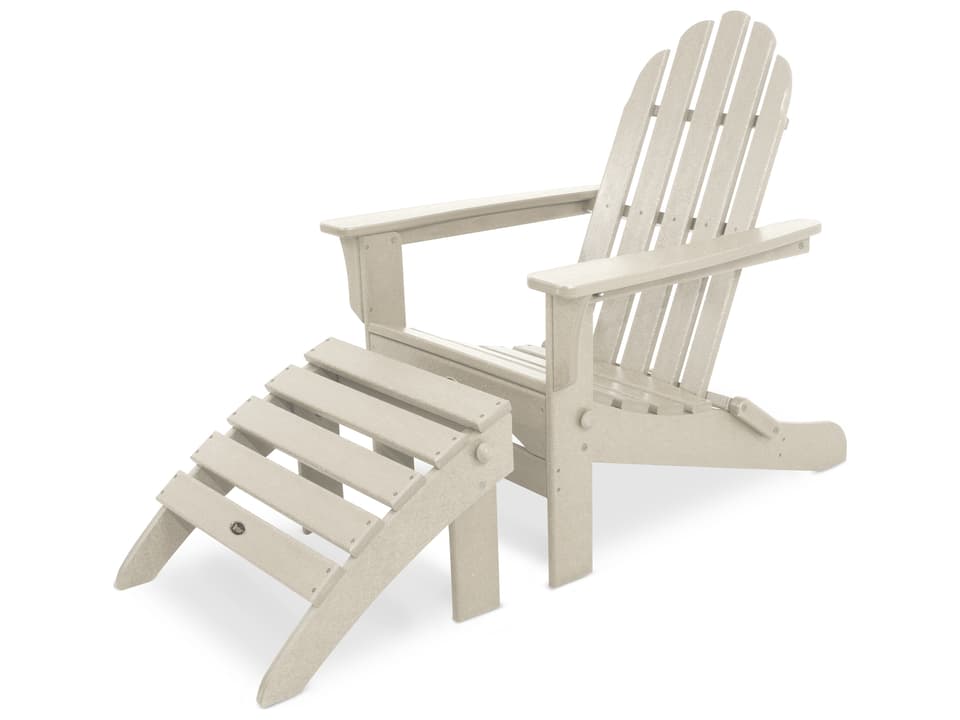 Cape Cod Folding Adirondack Chair and Ottoman 2 Piece Lounge Set