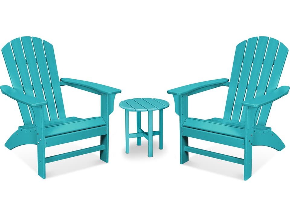 ® Outdoor Furniture™ Furniture Yacht Club Recycled Plastic 3 Piece Adirondack Lounge Set