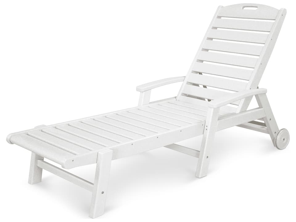 Yacht Club Wheeled Chaise Lounge in Recycled HDPE Lumber