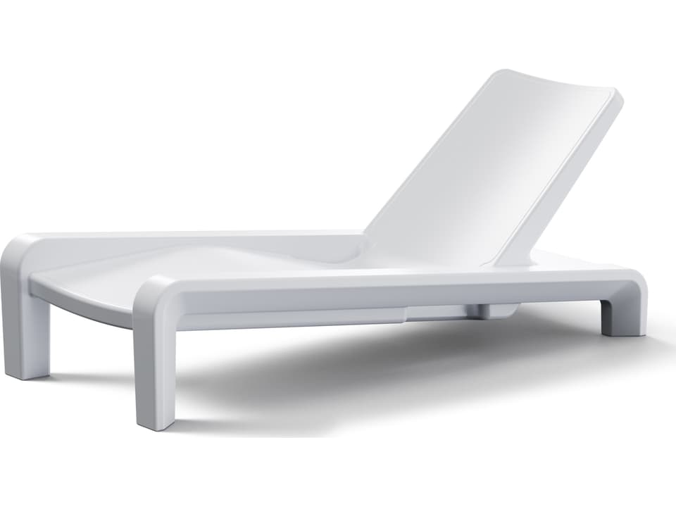 Deck Marine Grade Polyethylene Chaise Lounge Highcloud White