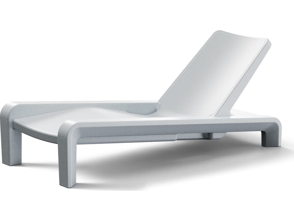 Deck Marine Grade Polyethylene Chaise Lounge Concrete Gray