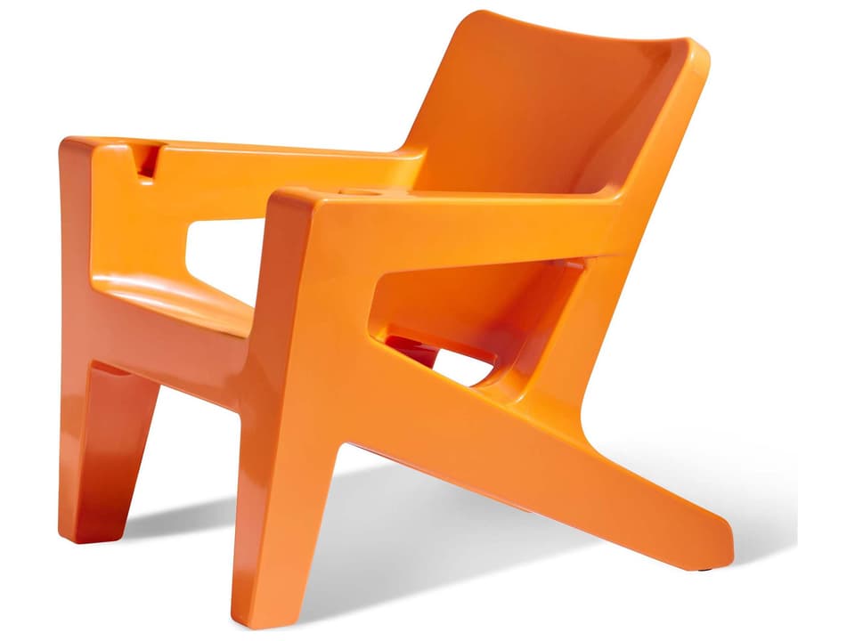 Bask Marine Grade Polyethylene Lounge Chair in Vintage Orange