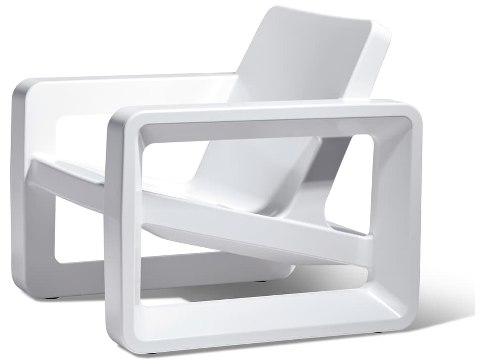 Deck Marine Grade Polyethylene Lounge Chair in Highcloud White
