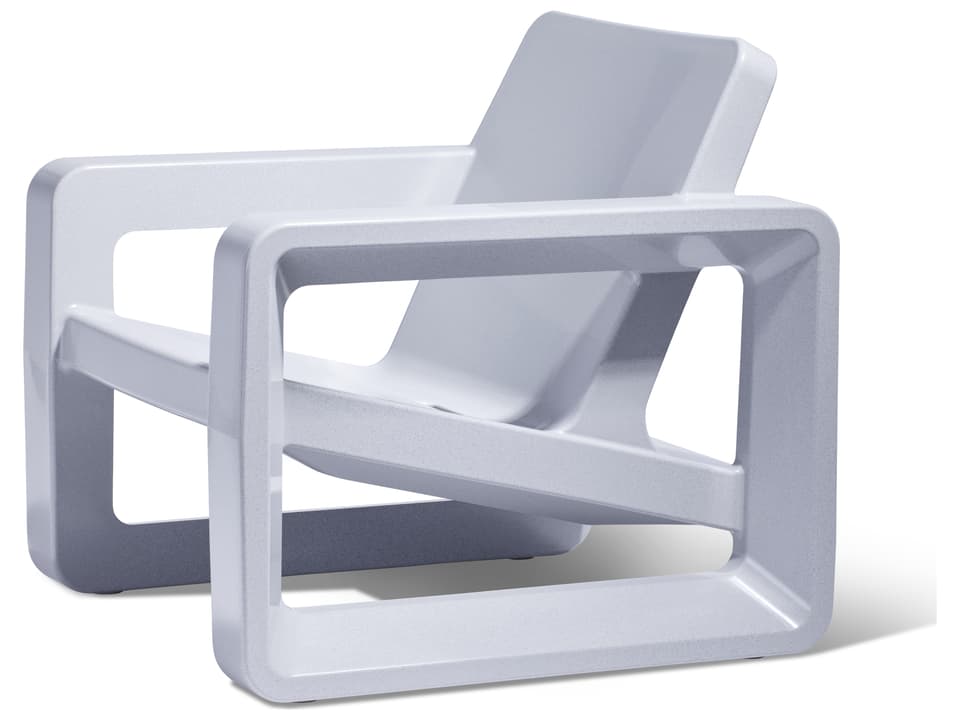 Deck Outdoor Lounge Chair in Concrete Gray Marine-Grade Polyethylene