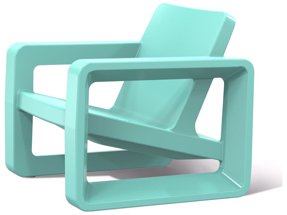 Deck Marine Grade Polyethylene Lounge Chair in Seafoam Green