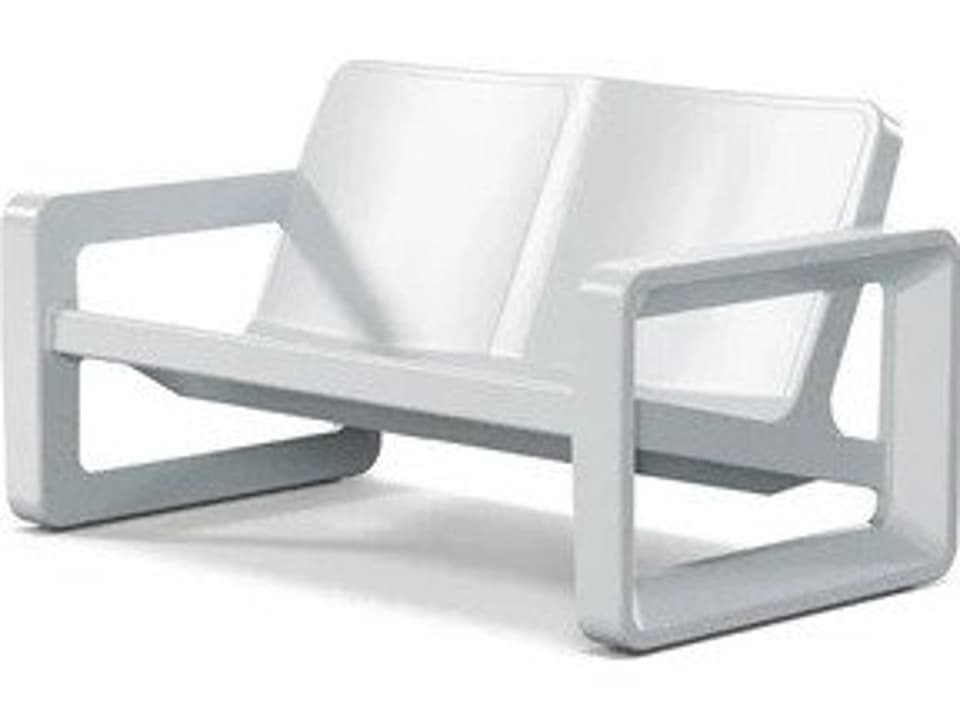 Deck Concrete Gray Resin Loveseat