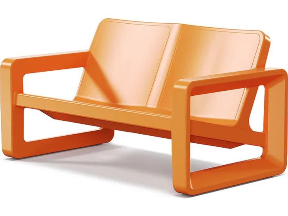 Deck Vintage Orange Resin Loveseat