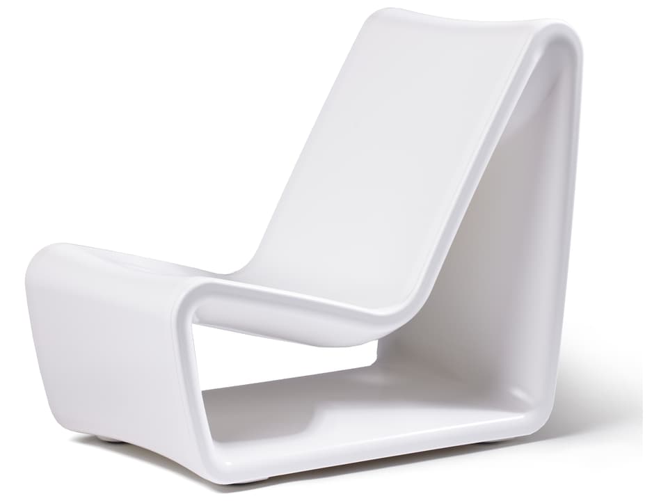 Loop Marine-Grade Polyethylene Lounge Chair in Highcloud White