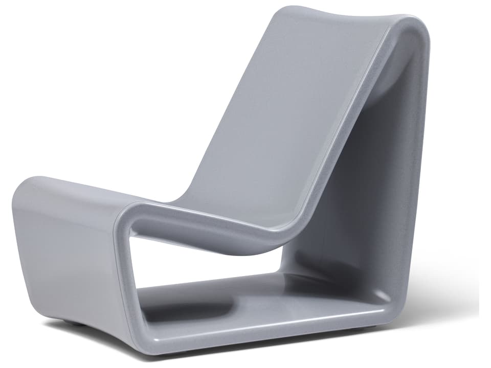 Loop Marine Grade Polyethylene Lounge Chair in Concrete Gray