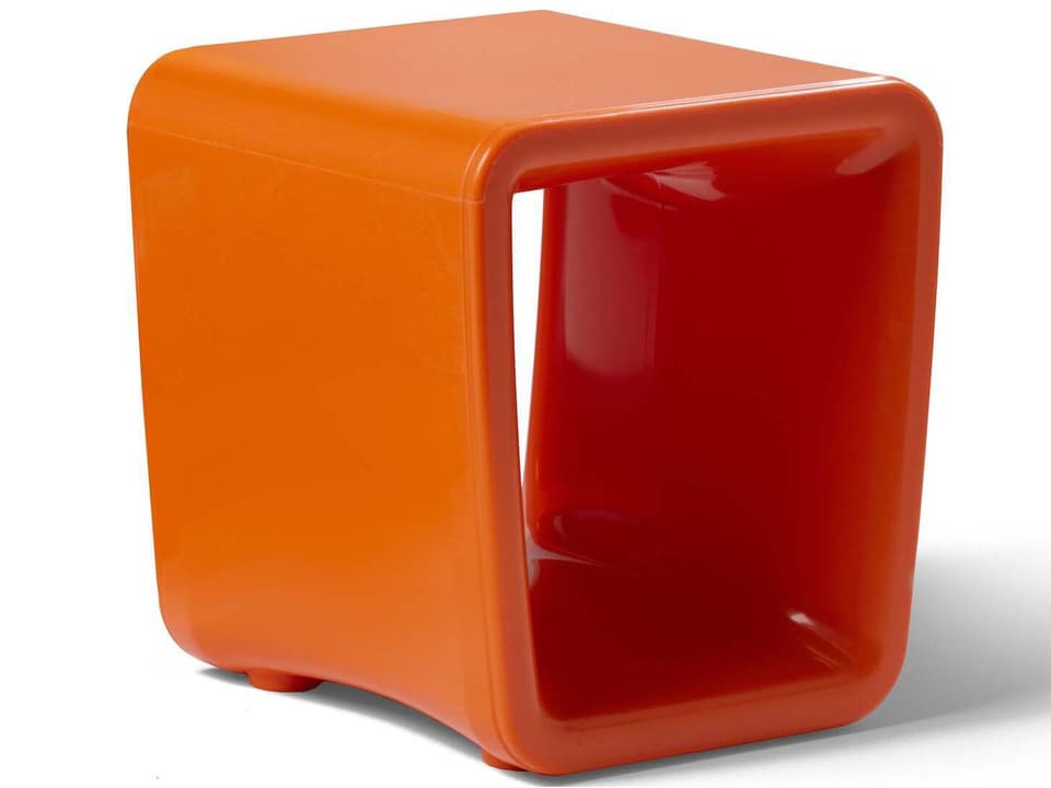 Loop Square End Table in Vintage Orange Marine Grade Polyethylene