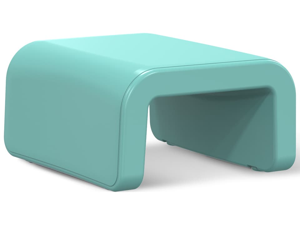 Line Outdoor Ottoman in Seafoam Green