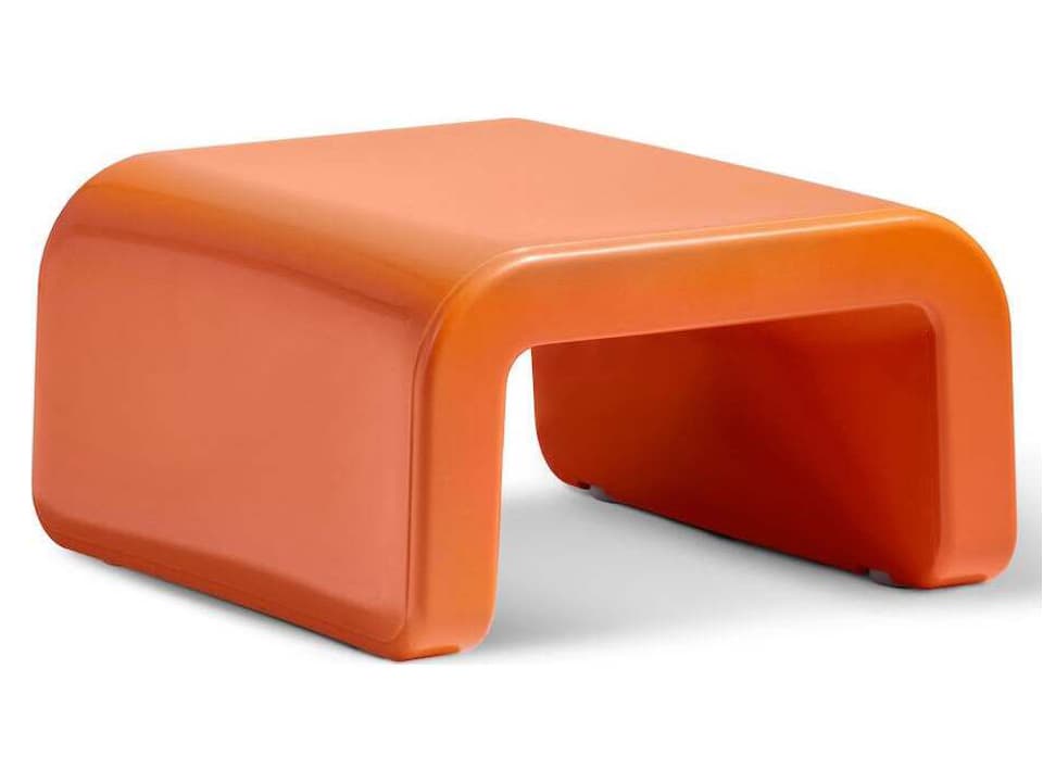 Line Outdoor Ottoman in Vintage Orange
