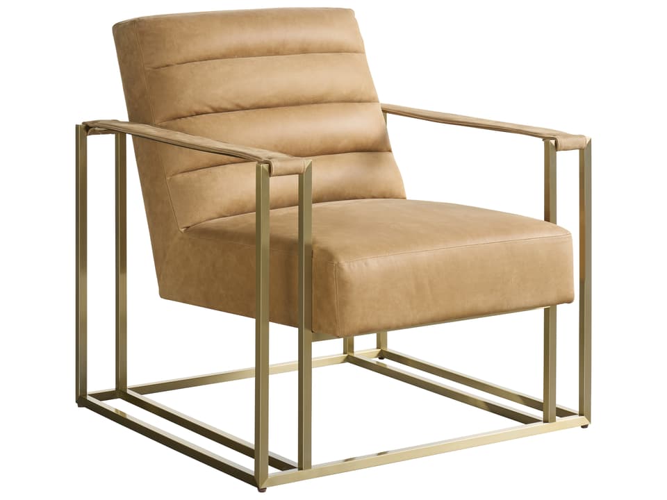 Jensen Accent Chair Winchester Sandstone Leather Antique Brass