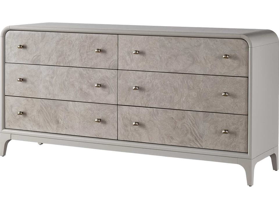 Tranquility Immersion 6-Drawer Dresser in Moonstone and Madrona Burl