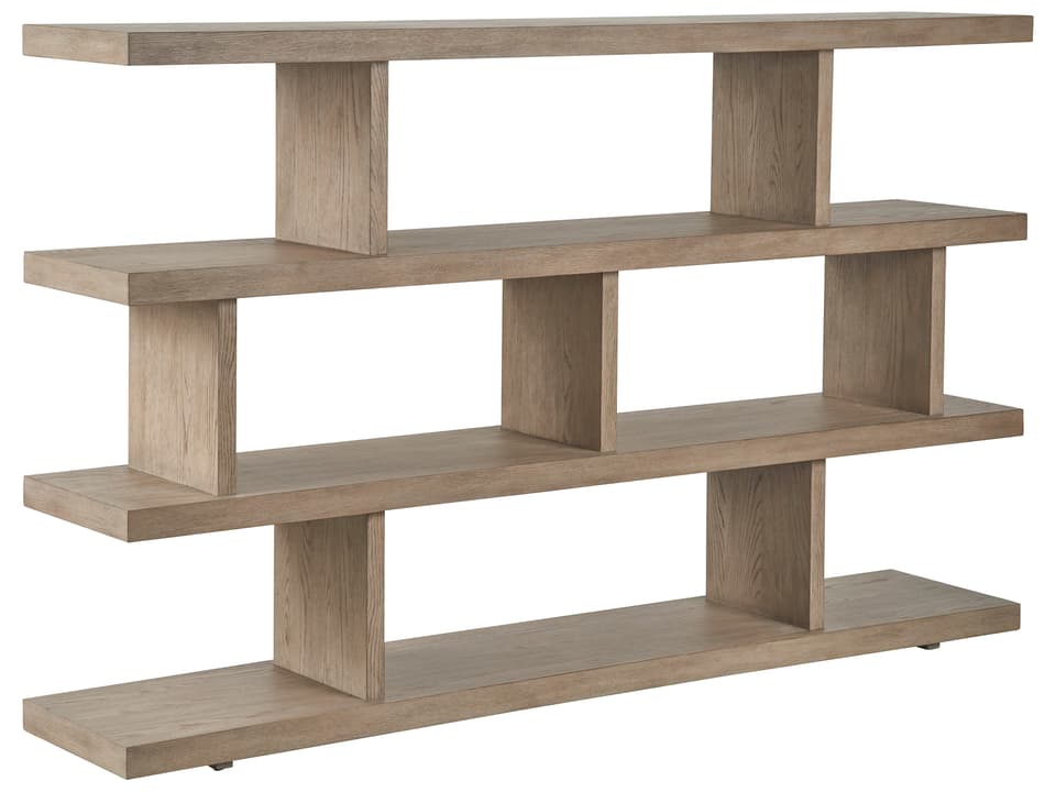 Quinn Room Divider Gray Oak Modern with Open Storage