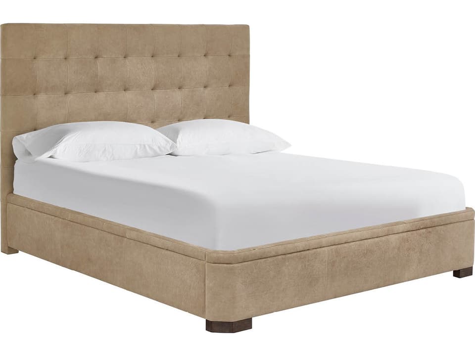 Montclair King Upholstered Bed in Vail Toffee Leather