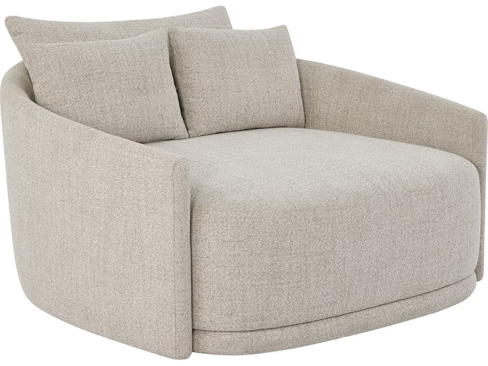 Bexley Media Lounger Swivel Accent Chair Performance Fabric