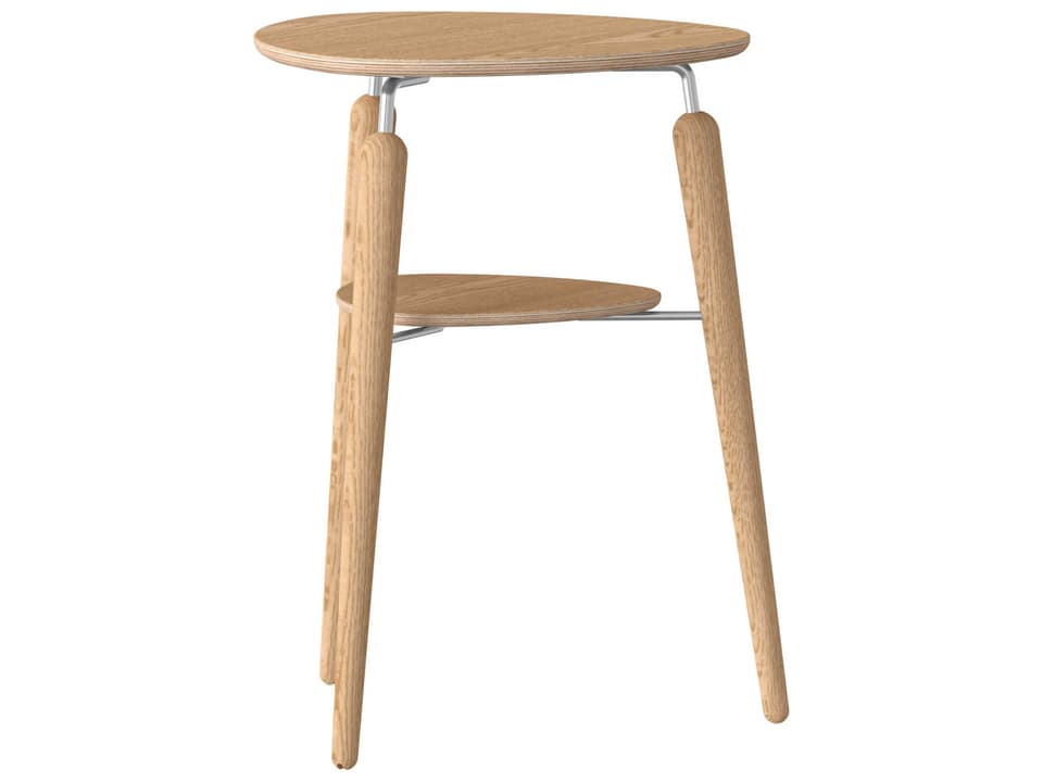My Spot Round Wood Light Oak Steel End Table