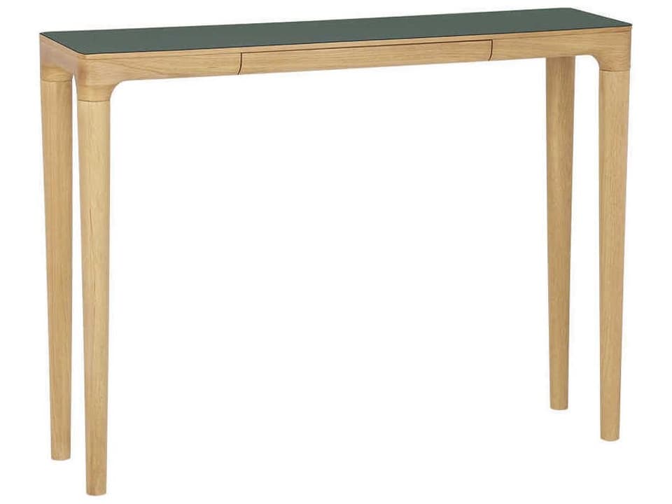 Heart'N'Soul Rectangular Wood Light Oak Moss Green Console Table