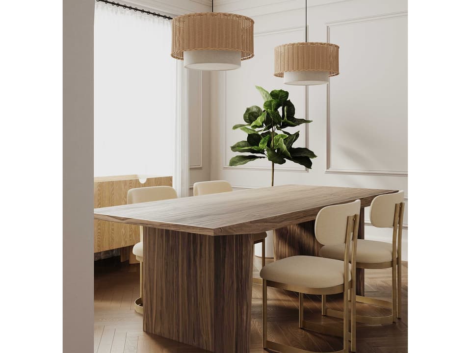 Tangent Oak Wood Dining Room Set