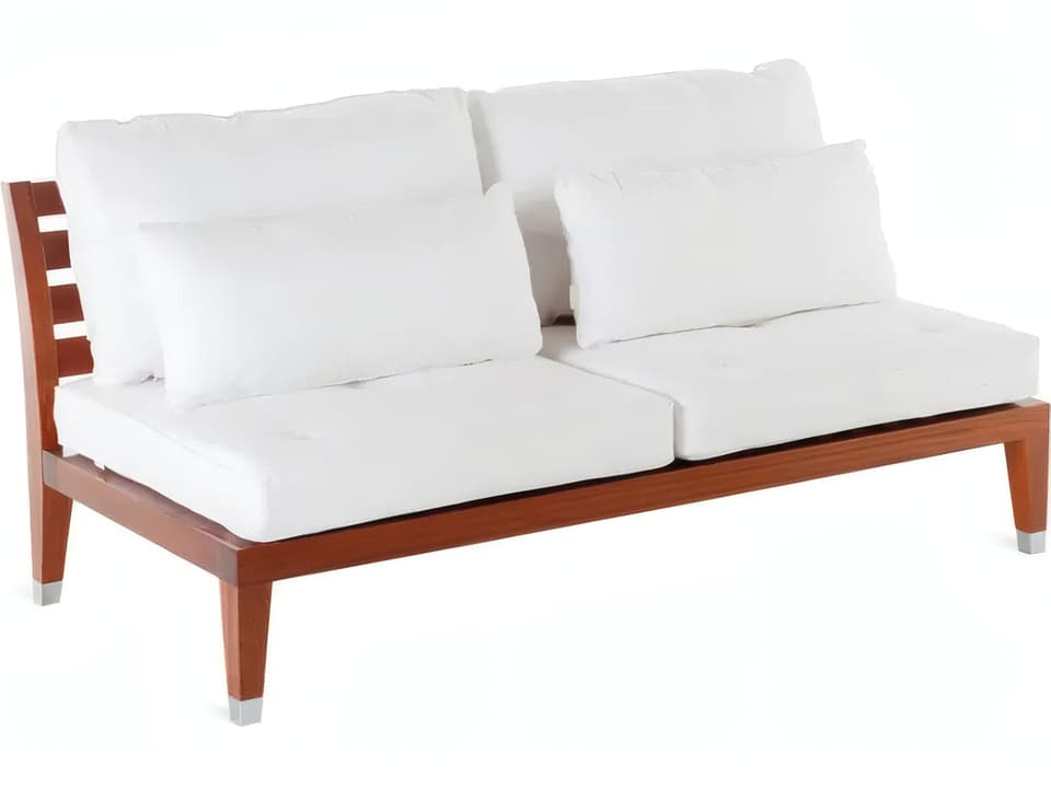 C'est La Vie 2-Seat Outdoor Sofa in Polished Mahogany with Stainless Steel Feet