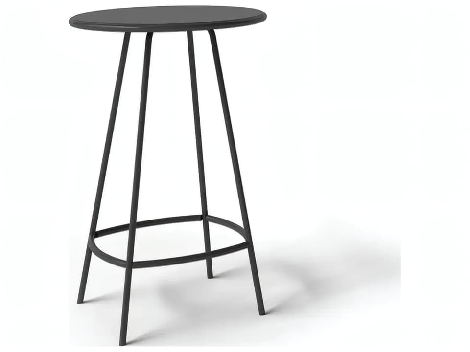 Unopiù Coco Round High Table in Graphite Steel