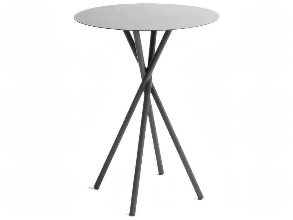 Coco Round Dining Table in Graphite Galvanized Steel