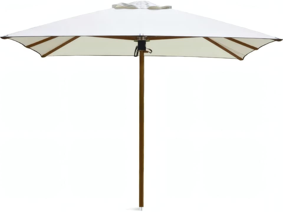Damian Wood Square Outdoor Umbrella in Ash Wood and Acrylic Fabric