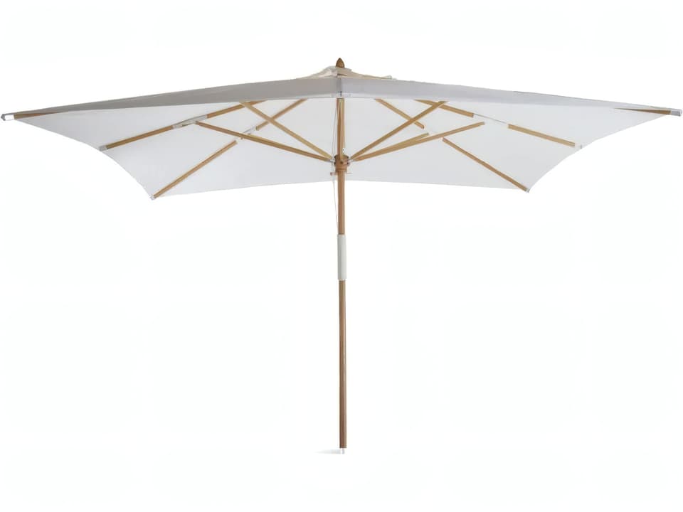 Lipari Square Outdoor Umbrella in Iroko Wood with Crank Lift