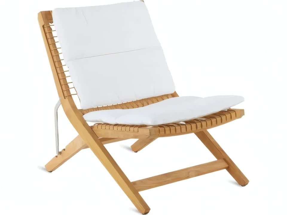 Synthesis Folding Outdoor Deckchair in Teak and WaProLace