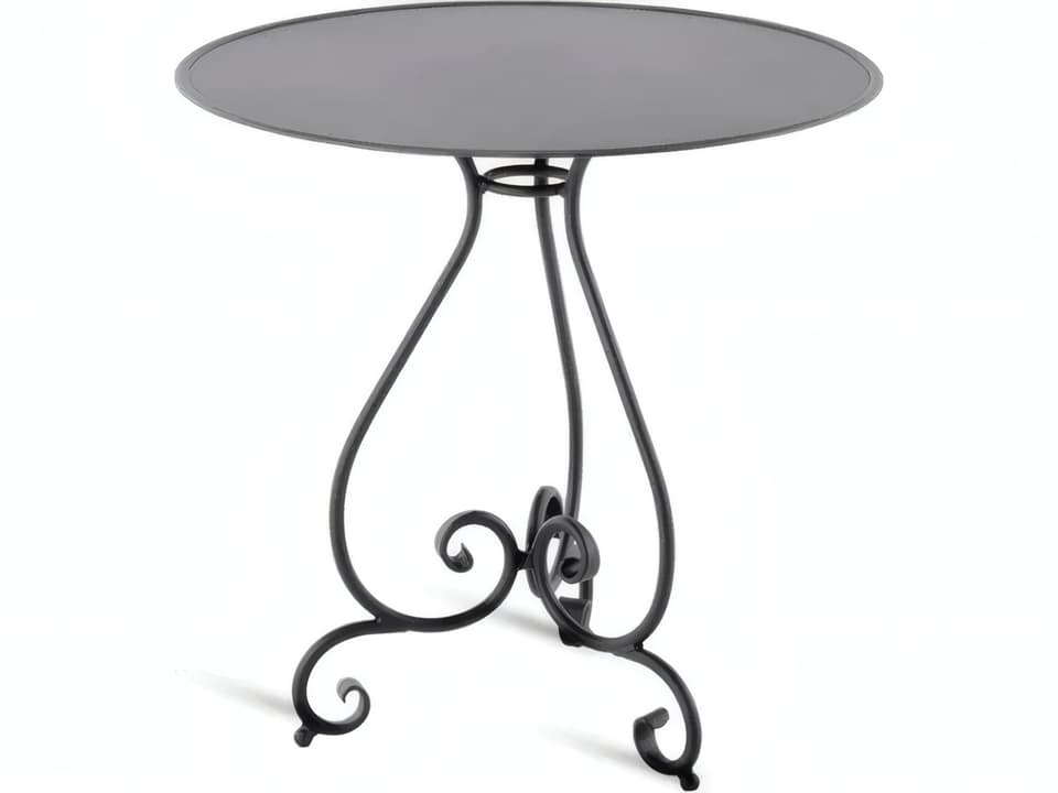 Aurora Wrought Iron Round Bistro Table in Off White