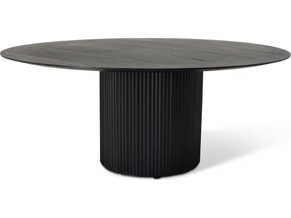 Atenas 71-Inch Round Dining Table in Ebano Wood and Solid Tauari