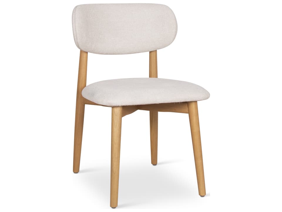Lucia Dining Side Chair in Harvest Natural Chenille with Damasco Tauari Wood Frame