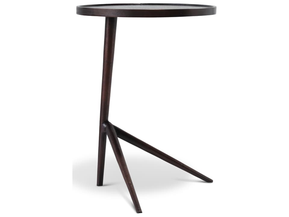Leo Round End Table in Antique Copper Reclaimed Aluminum