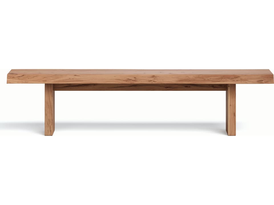 Brooks 78-Inch 3-Person Bench in Teak Acacia Wood with Live Edge Seat