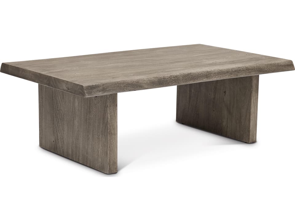 Brooks 48-Inch Rectangle Coffee Table in Sandblasted Grey Acacia Wood