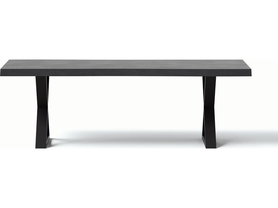 Brooks 92-Inch Rectangular Wood Ebonized Dining Table with Black X-Base