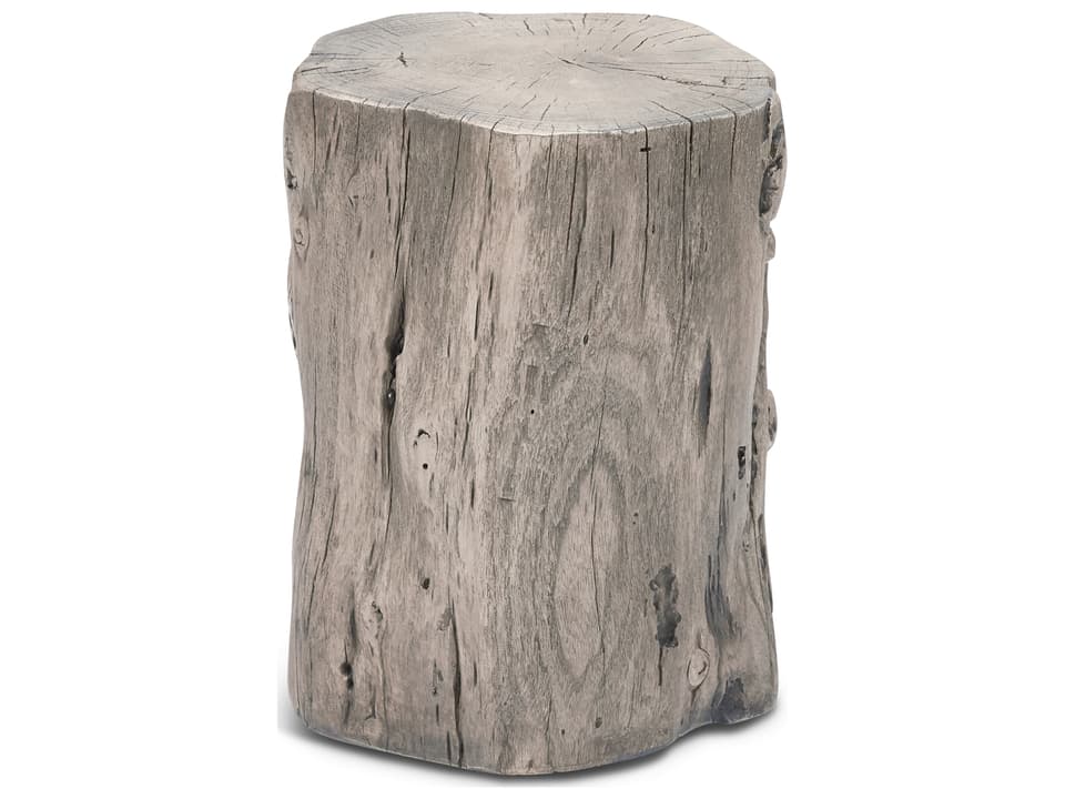 Brooks Solid Wood Stump End Table in Sandblasted Grey Acacia