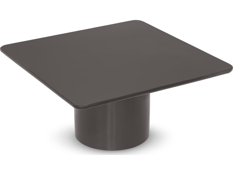 Alessia Square Enamel Coffee Table in Deep Umber Brown