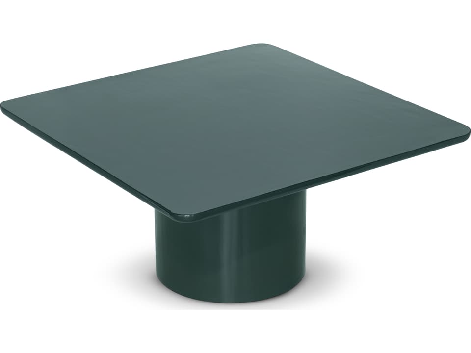 Alessia Square Metal Coffee Table in Deep Umber Brown Enamel
