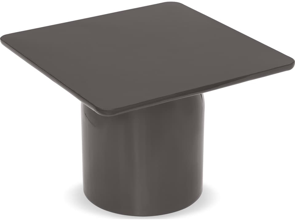 Alessia Square Coffee Table in Deep Umber Brown Enamel