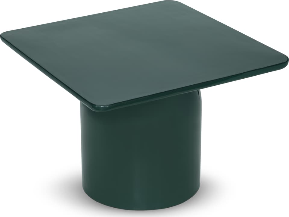 Alessia Square Coffee Table in Obsidian Green Enamel and Iron