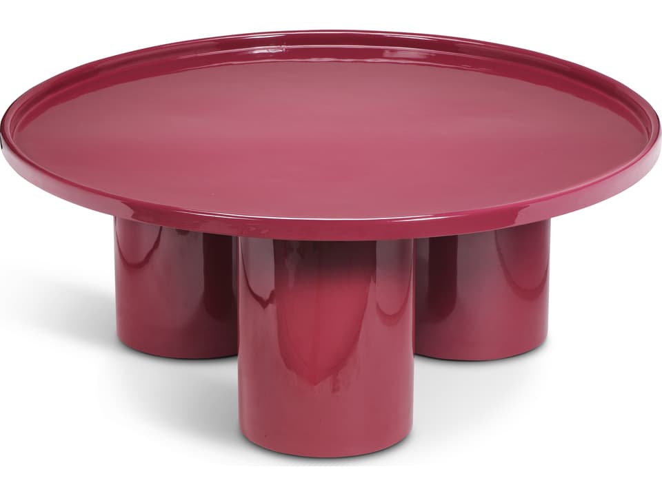 Eclat Sofia Round Enamel Coffee Table in Plum